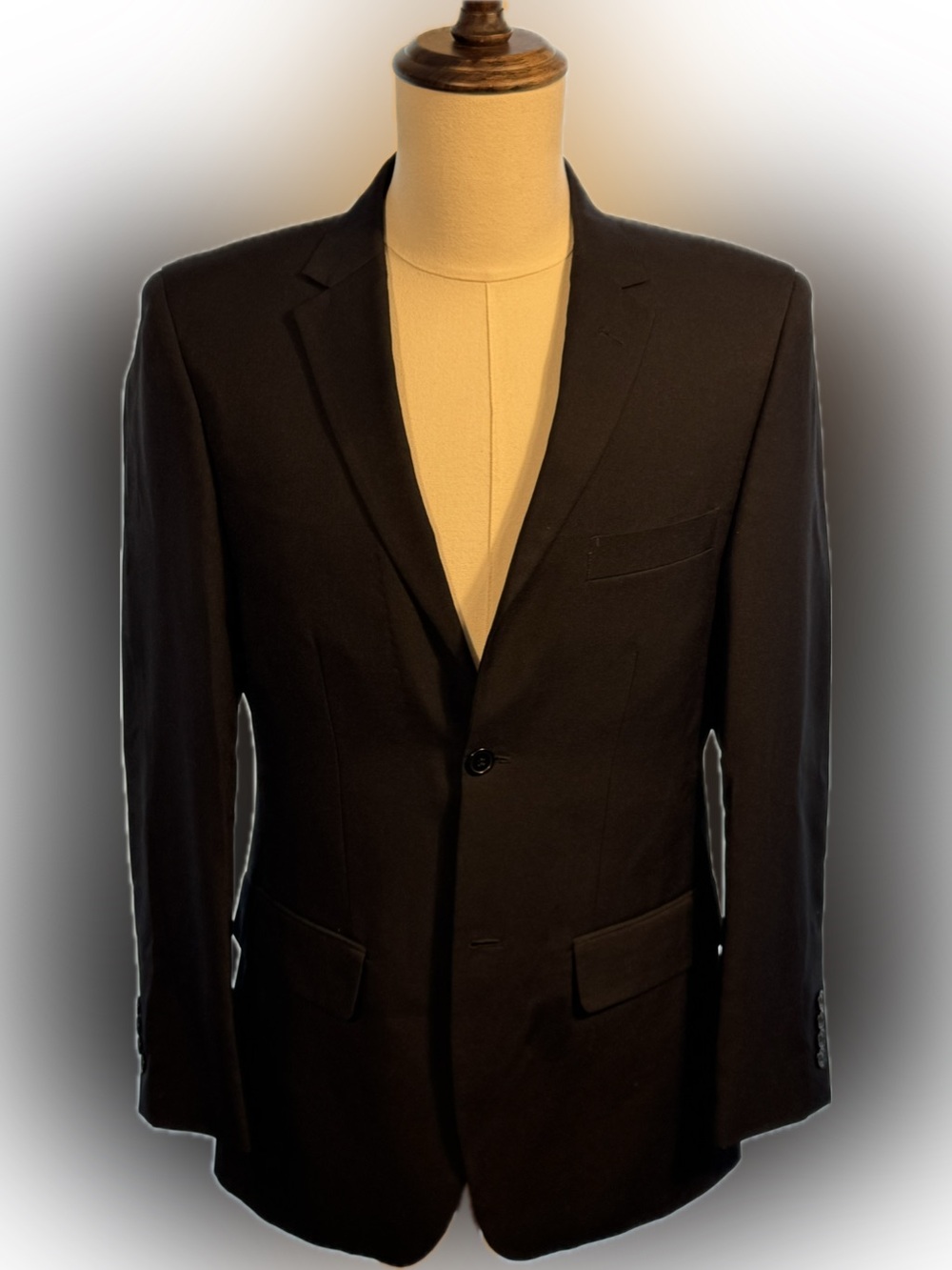 Angelo Rossi Black Microtech Performance Stretch Blazer 36R Slim Tailored